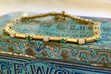 14k Gold Bracelet Emerald And Diamond Bracelet