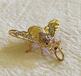 14k Gold And Diamond Bumble Bee Charm
