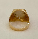 18k White And Yellow Gold Diamond Signet Style Ring