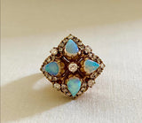 Mesmerizing Vintage 18K Opal and Diamond Cocktail Ring