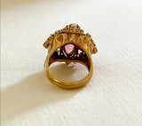 Mesmerizing Vintage 18K Opal and Diamond Cocktail Ring