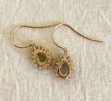 14k Gold Aquamarine And Diamond Dangle Earrings