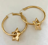 Chic 14K Gold Hoops with Stars