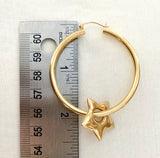 Chic 14K Gold Hoops with Stars
