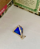 Uber Cool 14K Gold and Blue Glass Triangle Charm