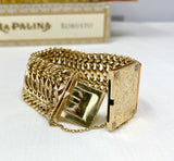 Heavy and Bold Diamond and Gold Wide Bracelet