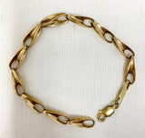 Heavy 70's Teardrop Gold Link Bracelet