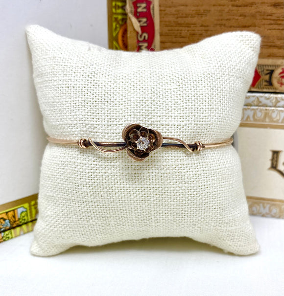 Antique Floral Gold Wire Bangle