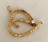 Large Gold Bamboo Heart Charm