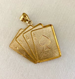 Gold Hand of Aces Charm