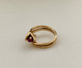 14K Yellow Gold and Ruby Snake Ring