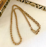 Vintage 14K Gold Rolo Chain with Two Versatile Dog Clips