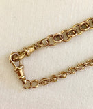 Vintage 14K Gold Rolo Chain with Two Versatile Dog Clips