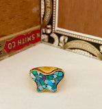24K Opal Mosaic Butterfly Ring