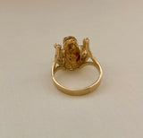 14K Yellow Gold, Diamond, and Ruby Frog Ring