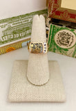 Chic 1970's Vintage Gold Quartz and Diamond Ring