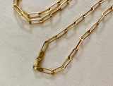Super Long 33-inch 14K Paperclip Chain