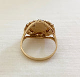Chic Coin Ring in a Gold and Diamond Setting