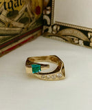 Estate Contemporary Style Tourmaline and Diamond Ring
