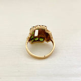 Sweet 14K Gold and Peridot Buckle Ring