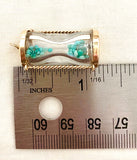 Vintage Large Gold and Turquoise Hourglass