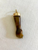 14K Gold and Tiger's Eye Figa Amulet