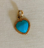 Sweet Vintage Turquoise Heart Charm