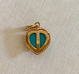 Sweet Vintage Turquoise Heart Charm