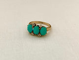 Sweet 14K Vintage Persian Turquoise and Diamond Ring