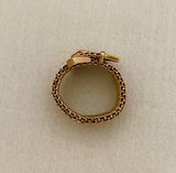 Vintage 70's 14K Gold Mesh Buckle Ring