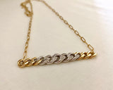 18K Cuban Link Diamond Broach Conversion Necklace