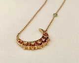 14K Diamond Crescent Necklace