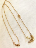 Vintage 18K Gold and Diamond Anchor Conversion Necklace
