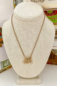 14K Gold and Diamond Zodiac Crab Necklace