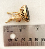 Amazing Vintage Heavy 12K Gold Alexander the Great Fob with Carnelian Base