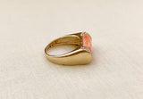 Lovely 14K Coral and Diamond Estate Ring