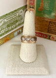 Diamond Gypsy Ring with Greek Key Style Cutouts