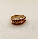 Beautiful Vintage 14K Double Band Garnet Ring