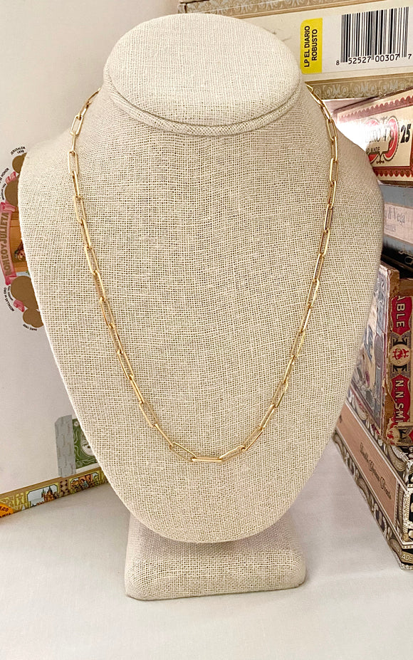 Solid 14K Gold Medium Sized Paperclip Chain