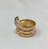 Fabulous 14K Wide Diamond and Ruby Snake Ring