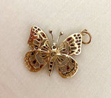 Exquisite Diamond and Gemstone Butterfly Charm