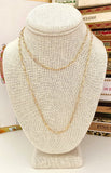 Long Yellow Gold Paperclip Style Chain