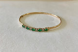 Vintage Emerald and Diamond Thin Bangle