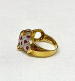 Estate Diamond, Sapphire, and Ruby Panther Ring