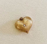 Florentine Finish Puffy Heart Charm with Diamond Star