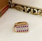 Sparkling Modern Style Ruby and Diamond Ring
