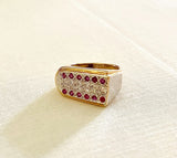 Sparkling Modern Style Ruby and Diamond Ring